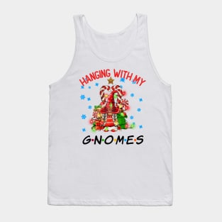 Funny Christmas Gnome Hanging With My Gnomies Family Pajamas Tank Top